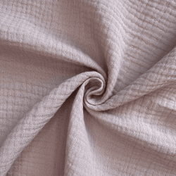 Ткань Муслин Жатый, цвет Пыльно-Розовый (на отрез)  в Балаково