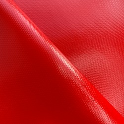 Ткань ПВХ 600 гр/м2 плотная, Красный (Ширина 150см), на отрез  в Балаково
