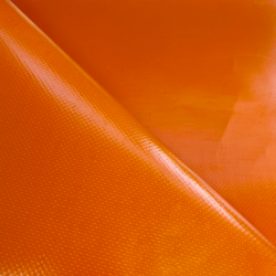 Ткань ПВХ 450 гр/м2, Оранжевый (Ширина 160см), на отрез  в Балаково