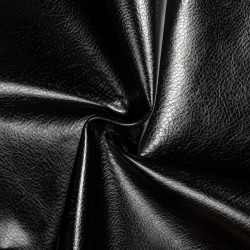 Ткань Дерматин (Кожзам) для мебели, цвет Черный (на отрез)  в Балаково
