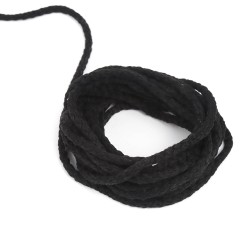Шнур для одежды тип 2, цвет Чёрный (плетено-вязаный/полиэфир)  в Балаково